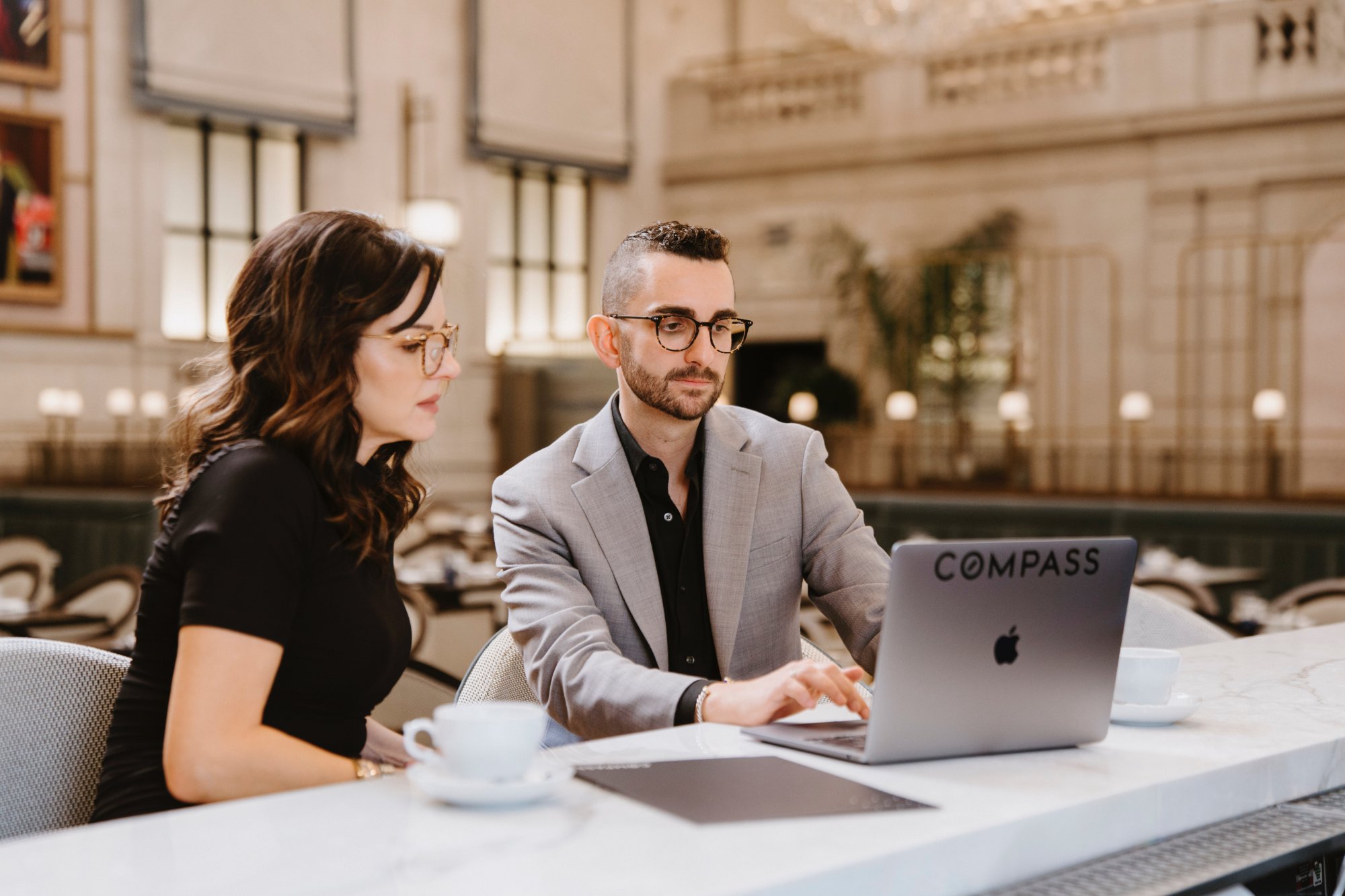 Casey and Matthew at work